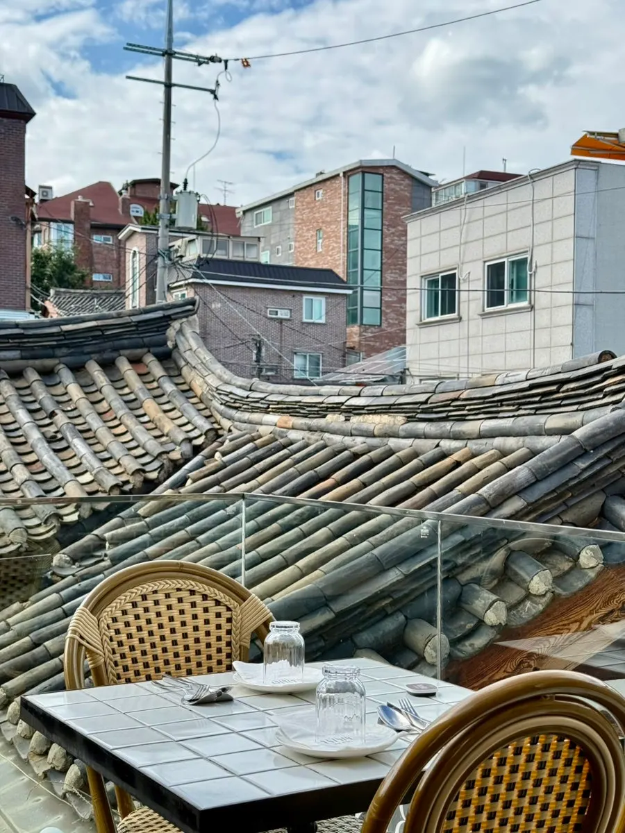 View of the Seochon hanok alley around Teen Seoul