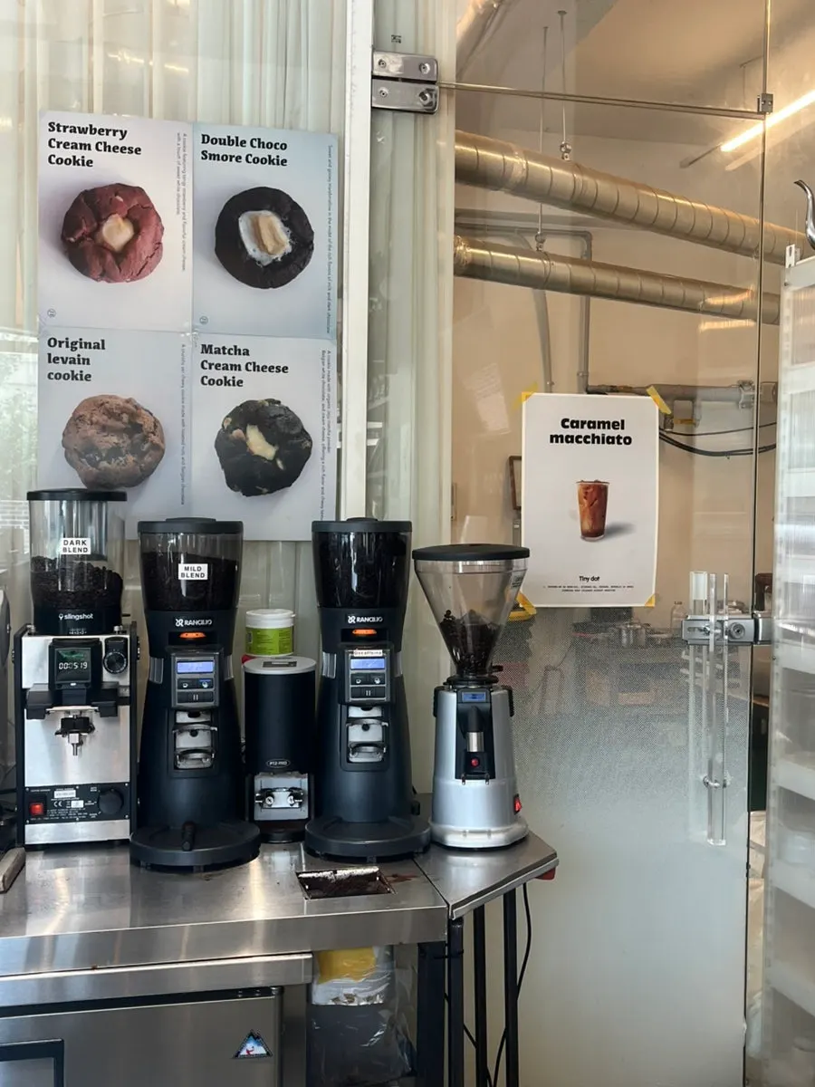 Display of beans and drip bags for sale