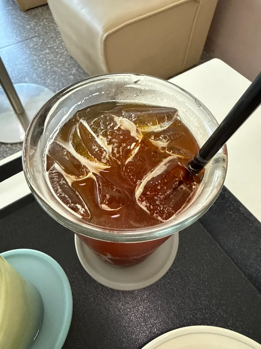Iced americano ordered by the coffee-loving friend