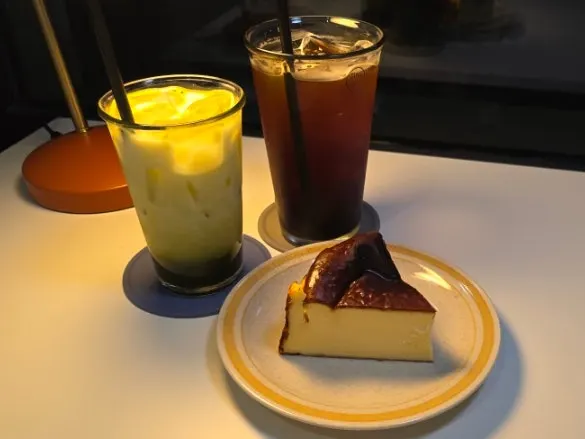 Table setting of the three ordered menu items at Tiny Dot