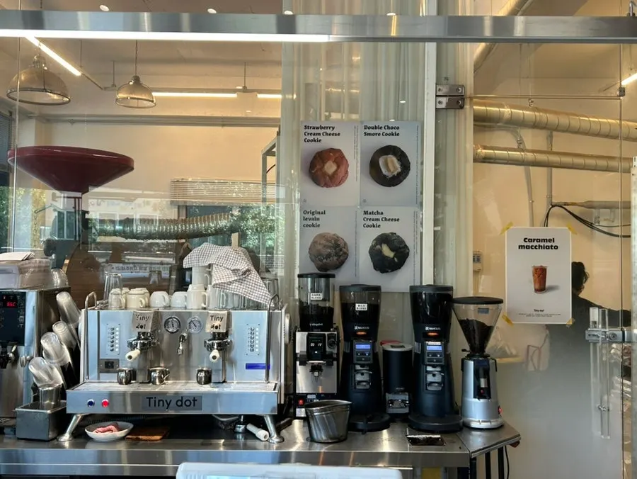 Roasting area and counter at Tiny Dot