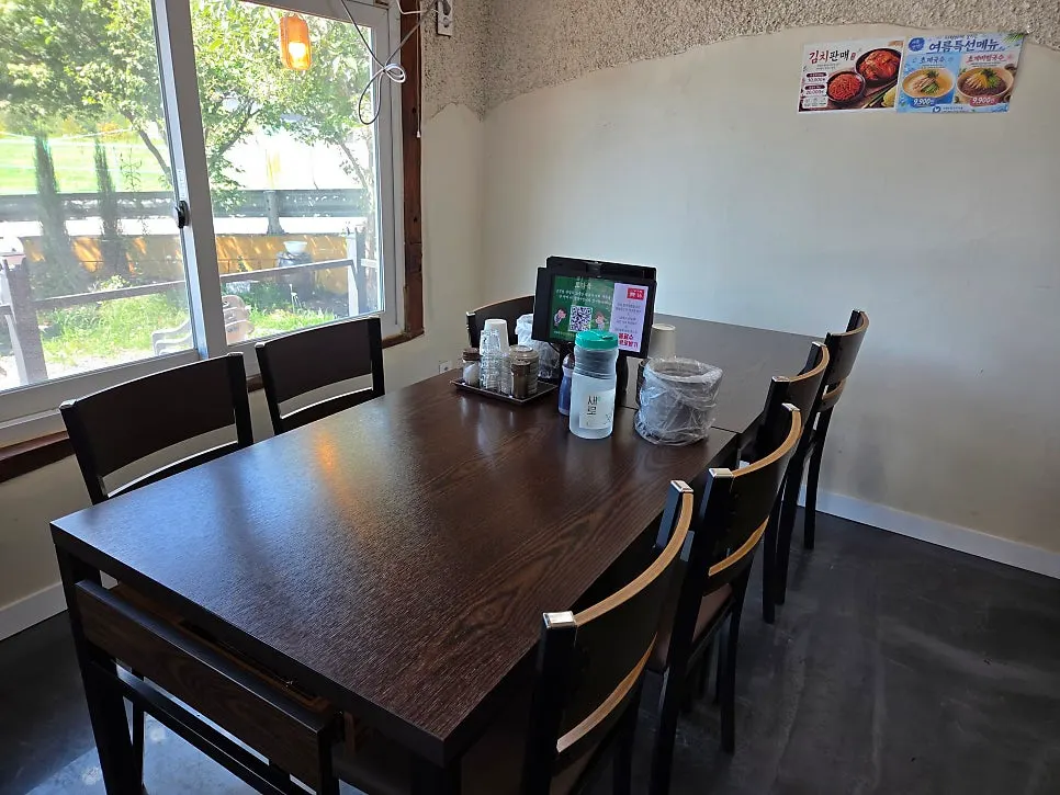 View of the table seen from the window seat at Todamok
