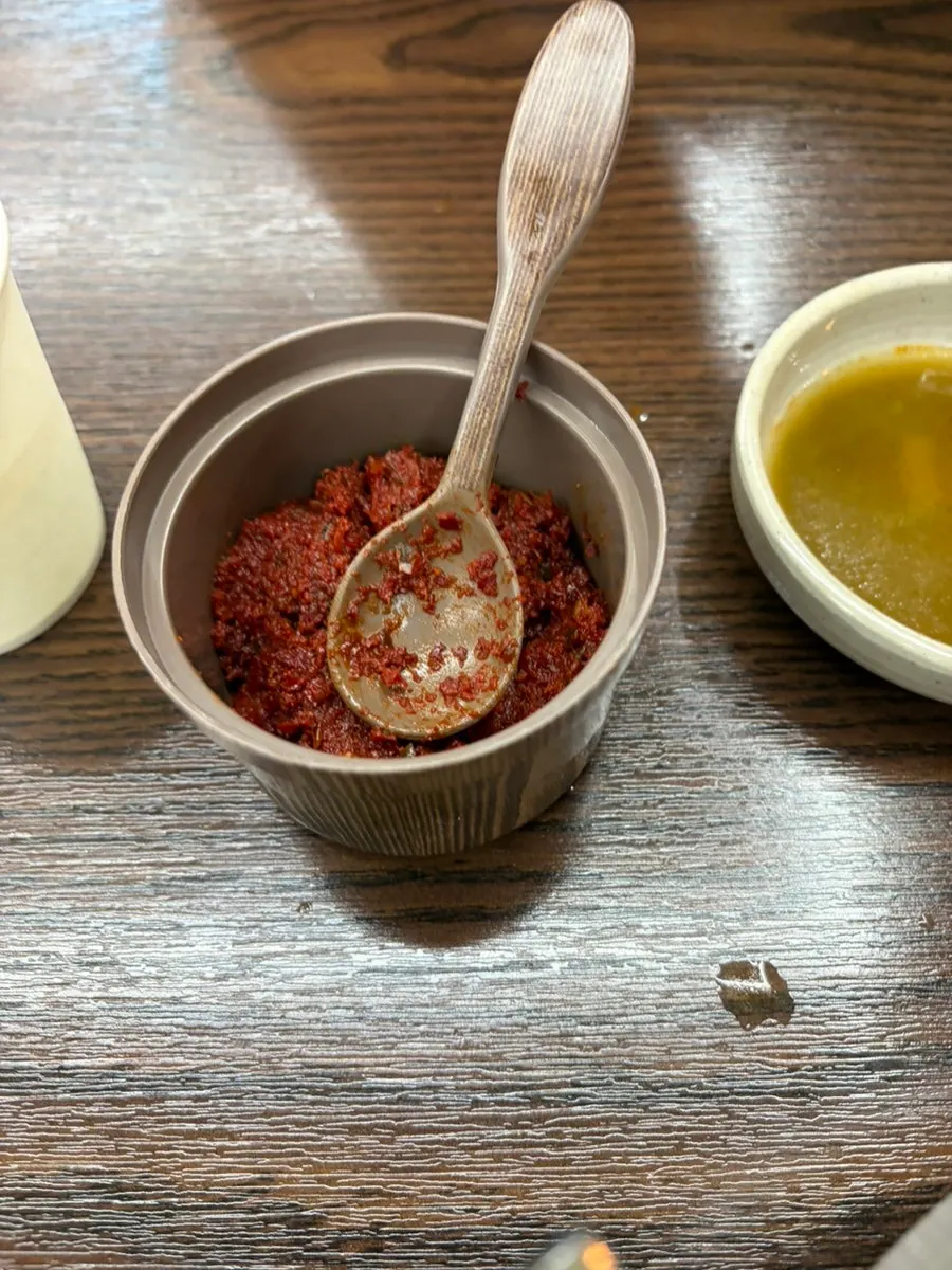 An extra plate of geotjeori from the self-serve corner