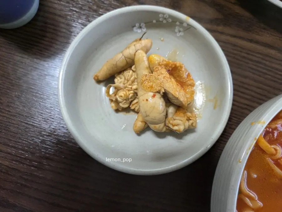 Todamok's roe-and-milt kalguksu with its deep red broth