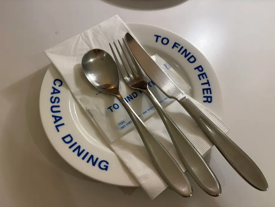 Tableware set up on the table