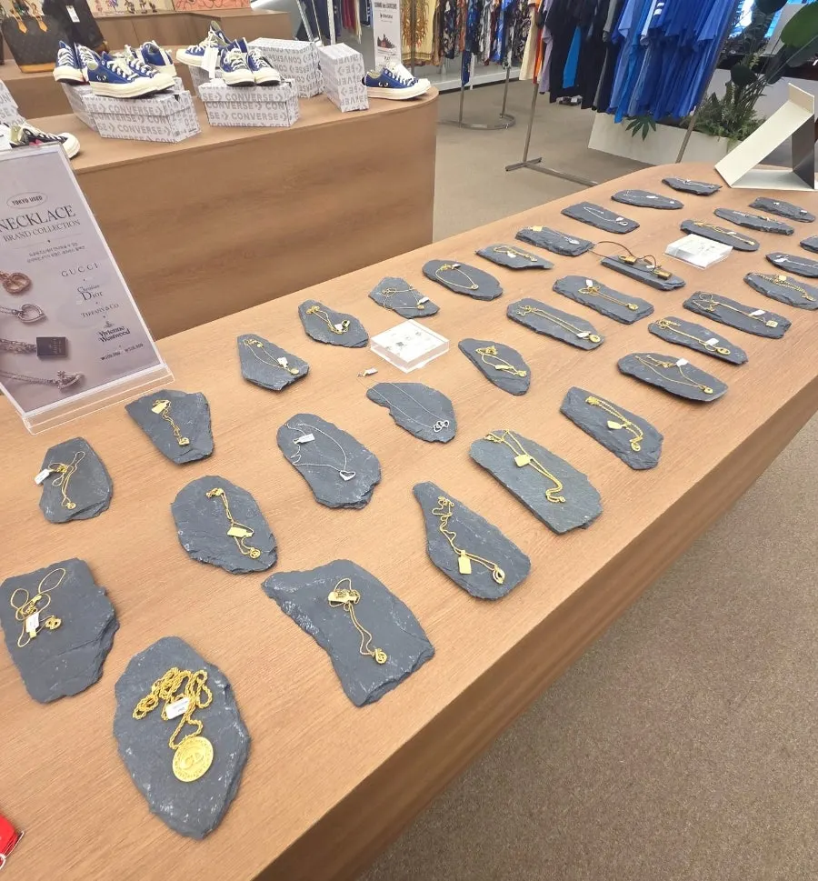 Louis Vuitton items displayed near the store entrance