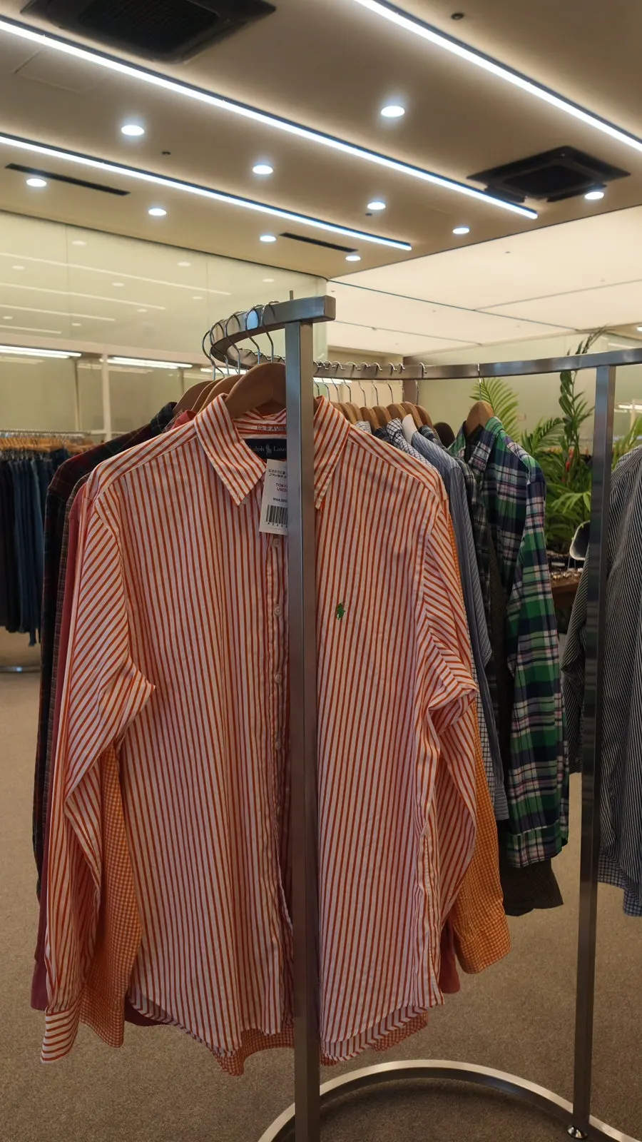 Vintage clothing section with shirts and jackets