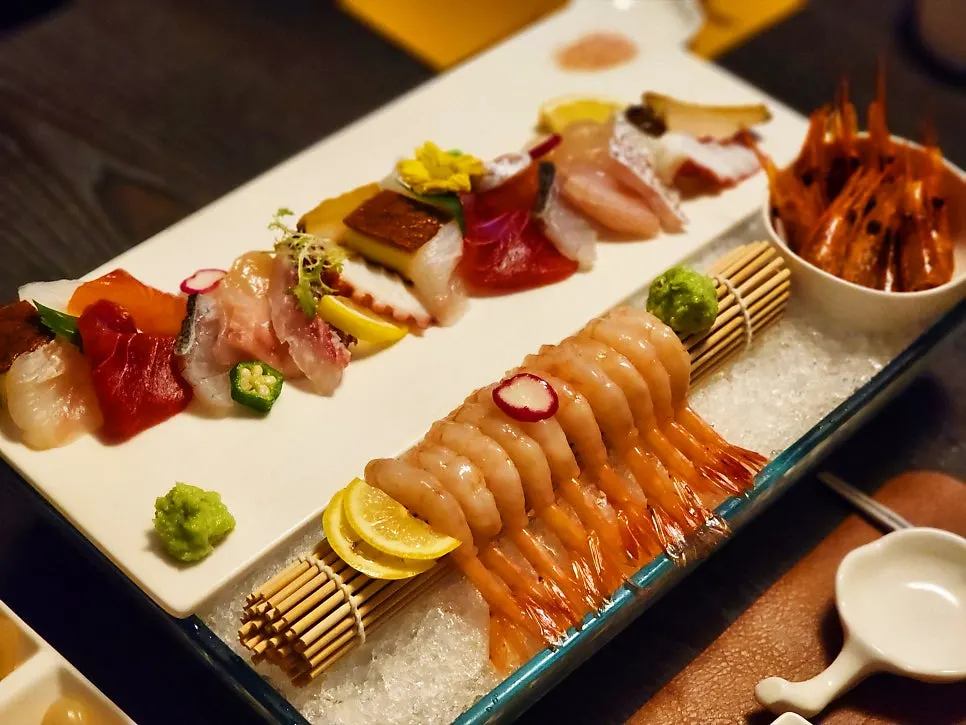 頂級雙人生魚片與甘蝦一桌