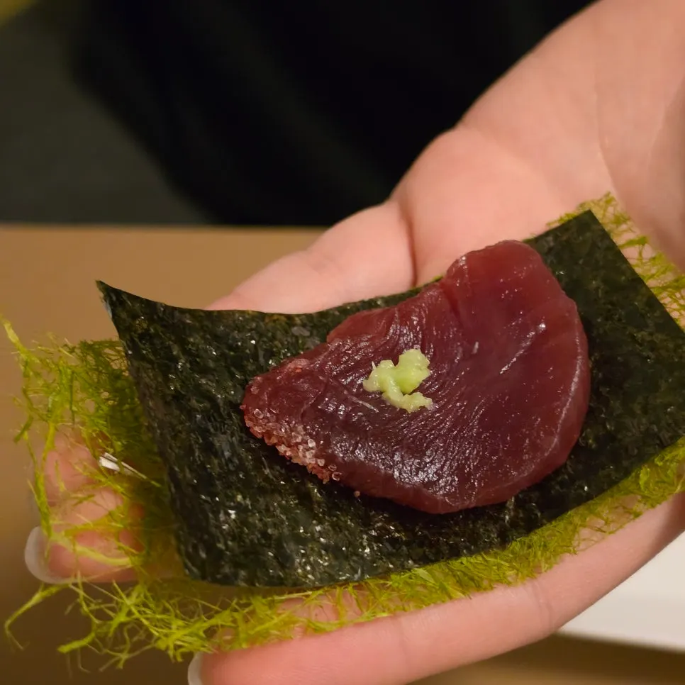 Close-up of salmon and white fish sashimi