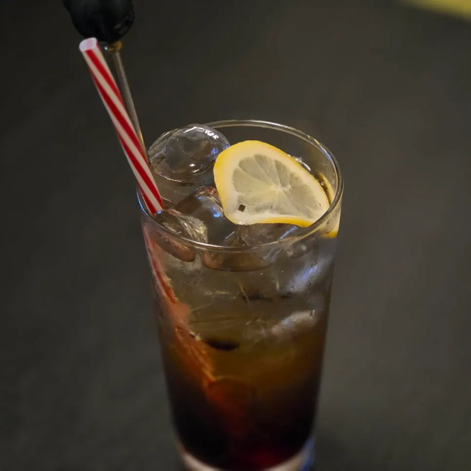 A glass of Tomo's Earl Grey highball