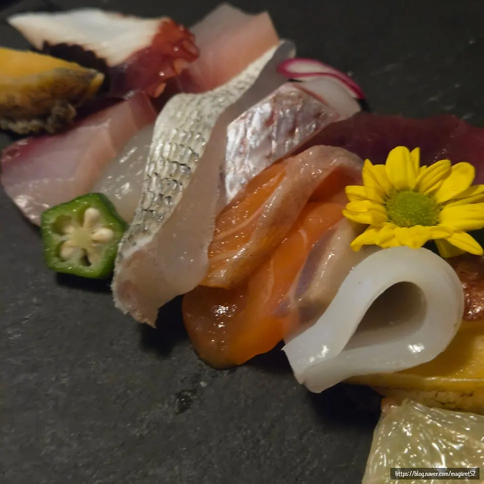 Close-up of a single piece of sashimi