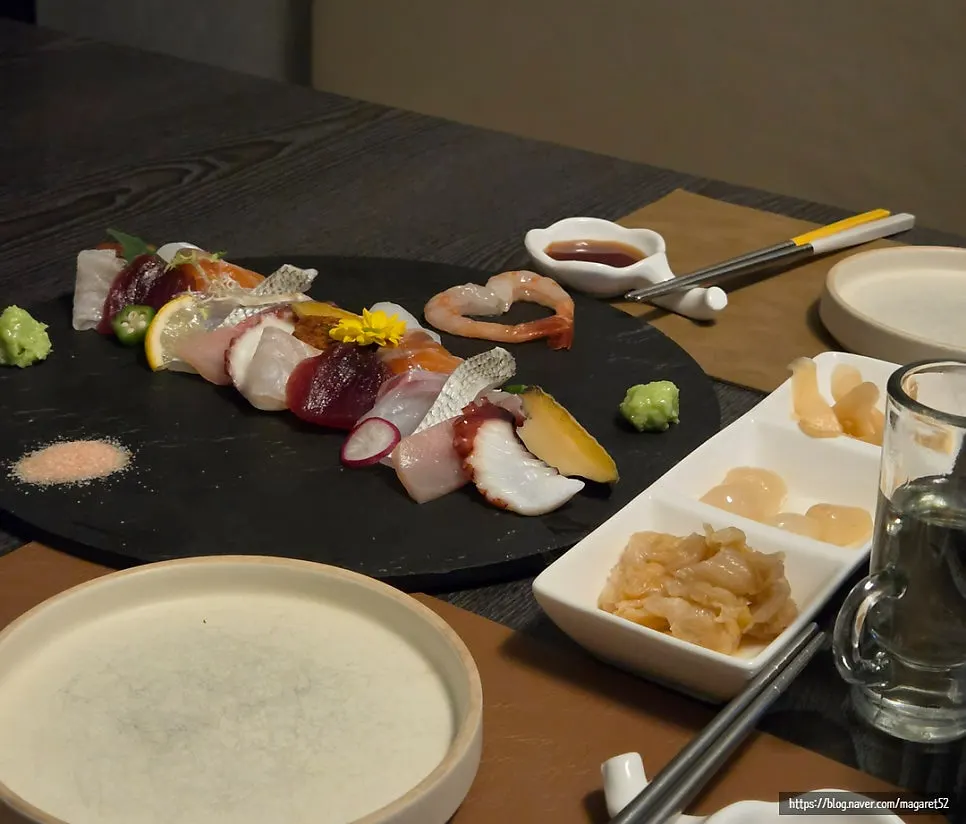Plate of sashimi noted for its clean, fishless taste