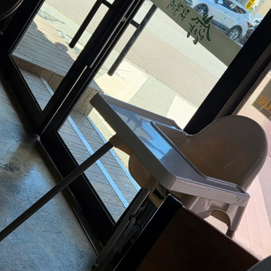 Kid chair prepared at the restaurant