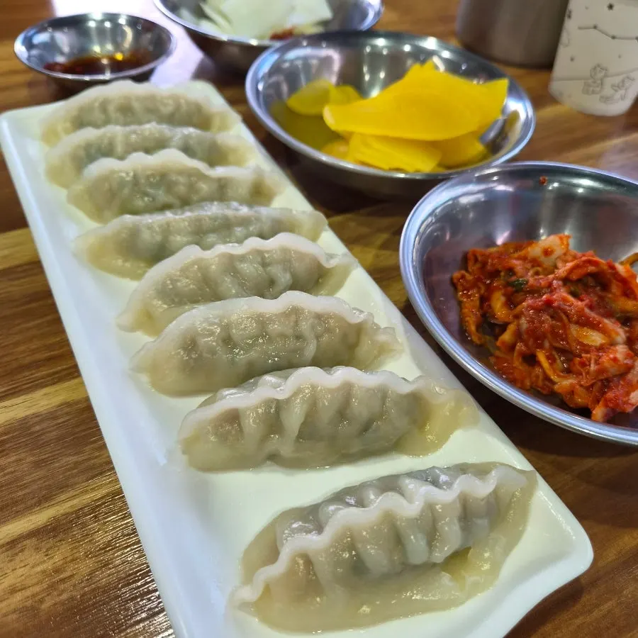 Chewy dumplings showing their chewy wrapper