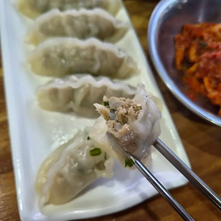 Chewy dumplings dipped in soy sauce