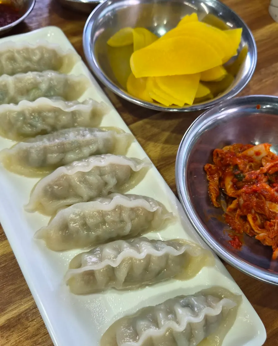 Close-up of a chewy dumpling cross-section