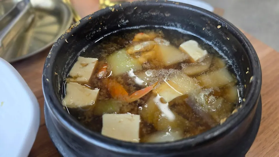 Hot seafood doenjang stew