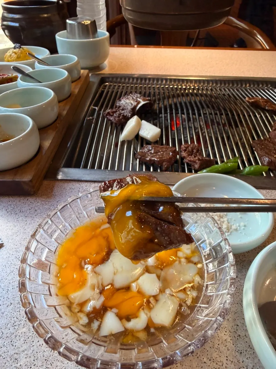 Final table setting with doenjang jjigae
