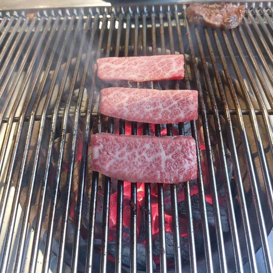 Skirt steak with dipping sauces