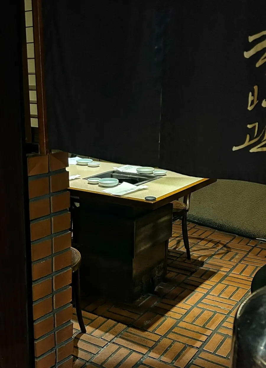 Restaurant interior with widely spaced tables