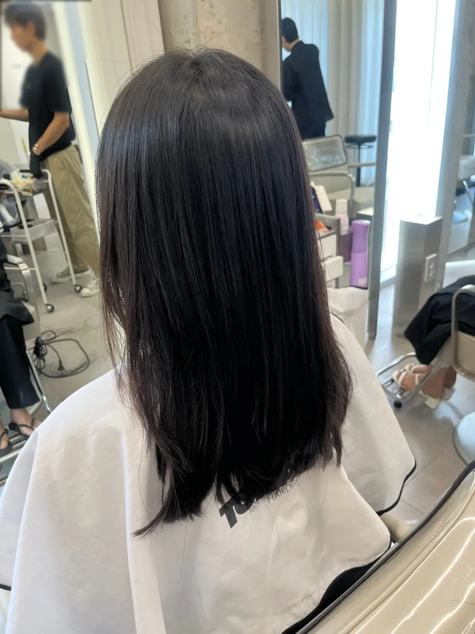 Hair straightened by the volume magic treatment