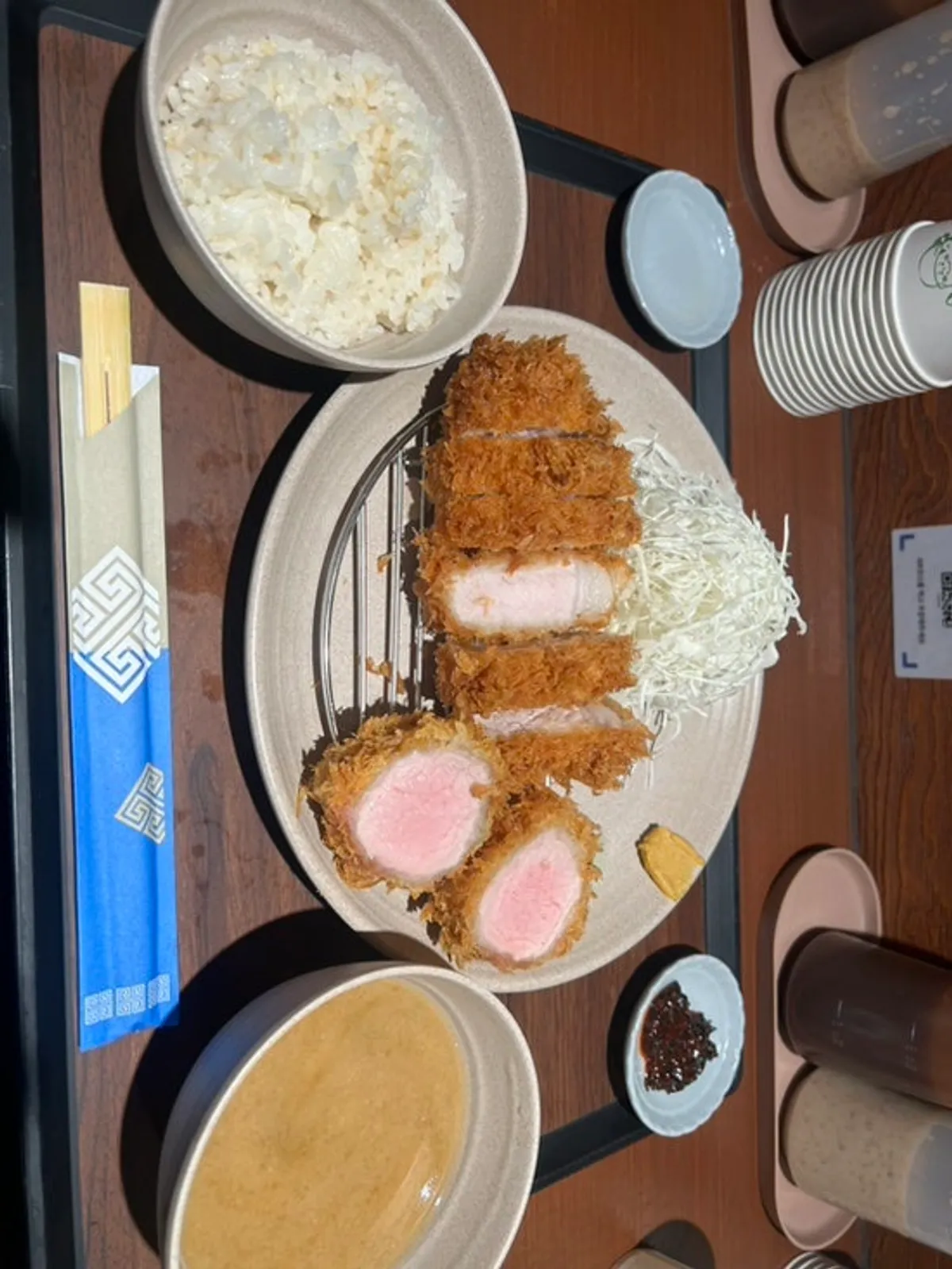 The basic tonkatsu set with loin and tenderloin together