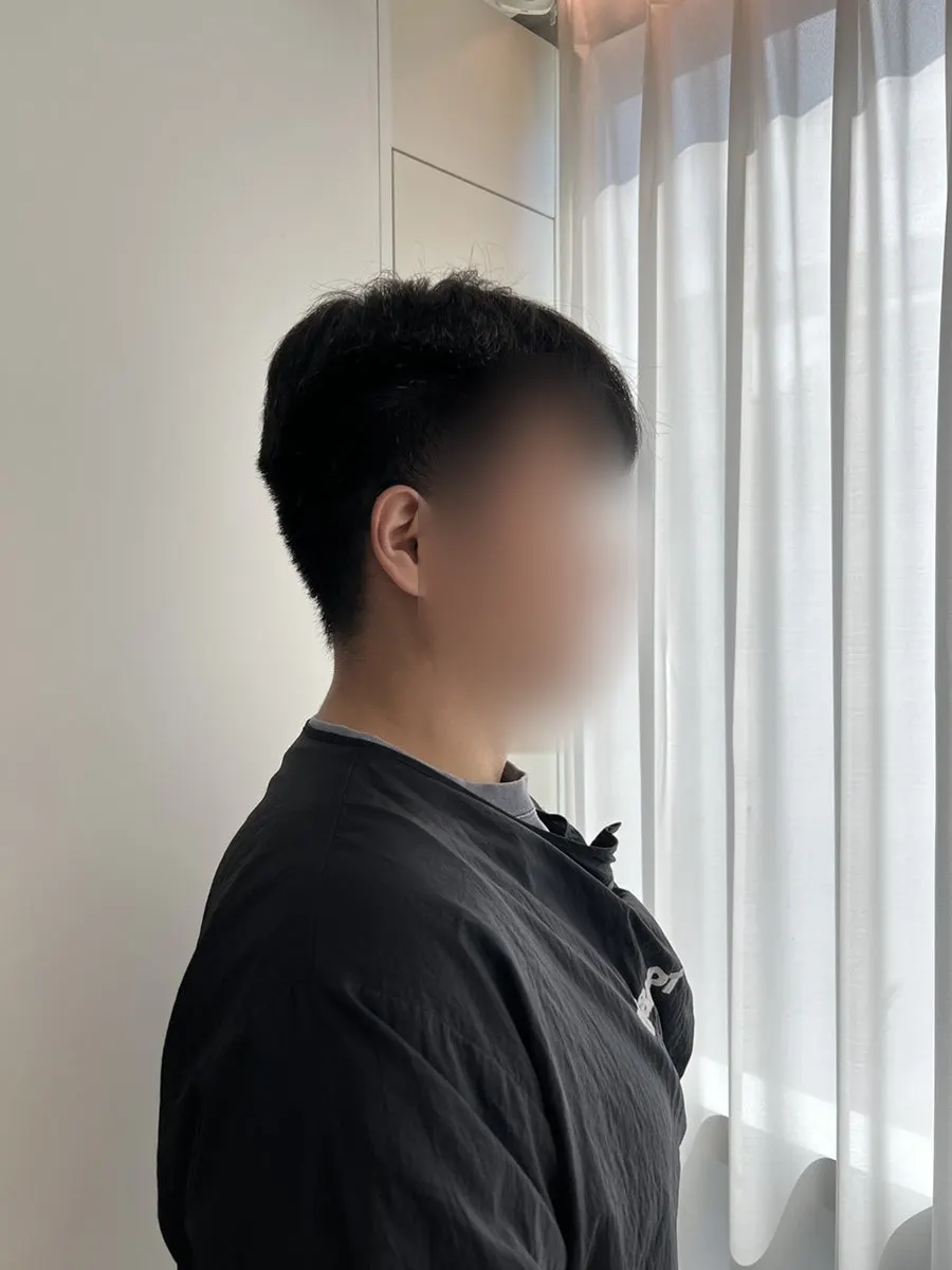 다운펌 전 덥수룩한 남자 머리
