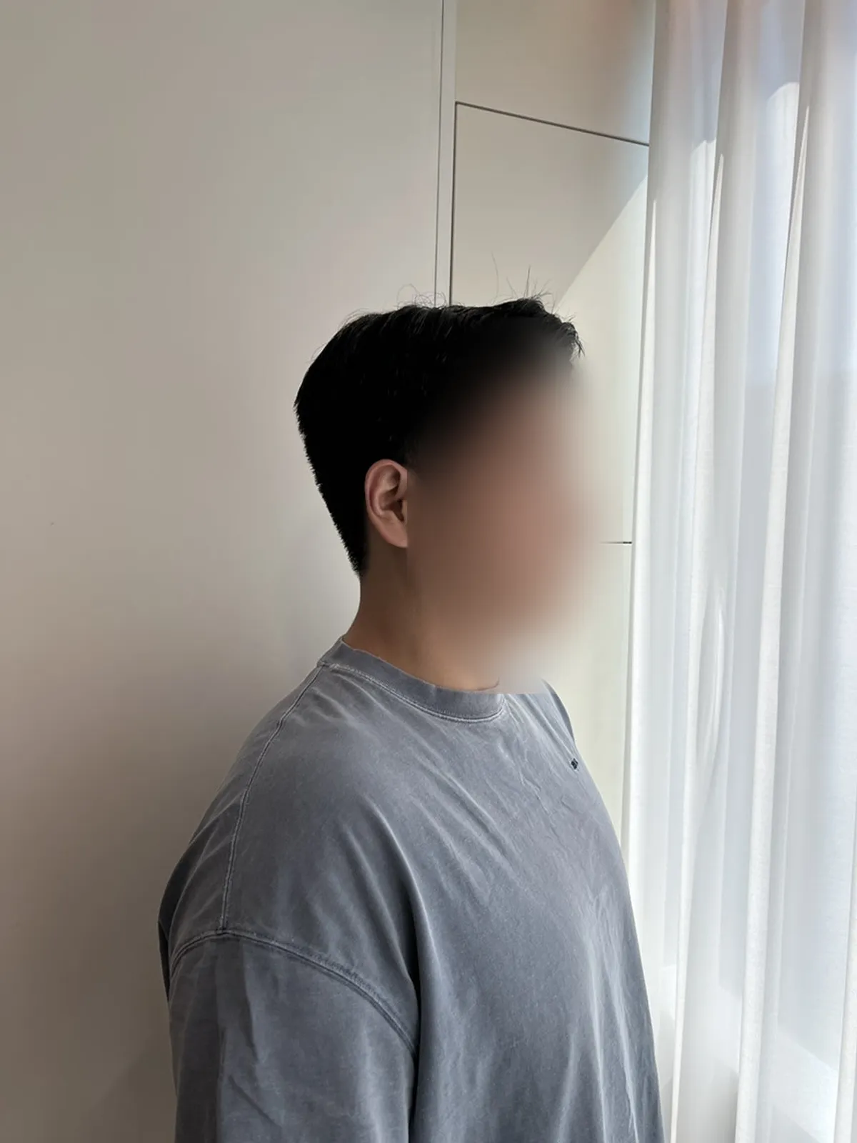 다운펌 전후 2대8 가르마 비교