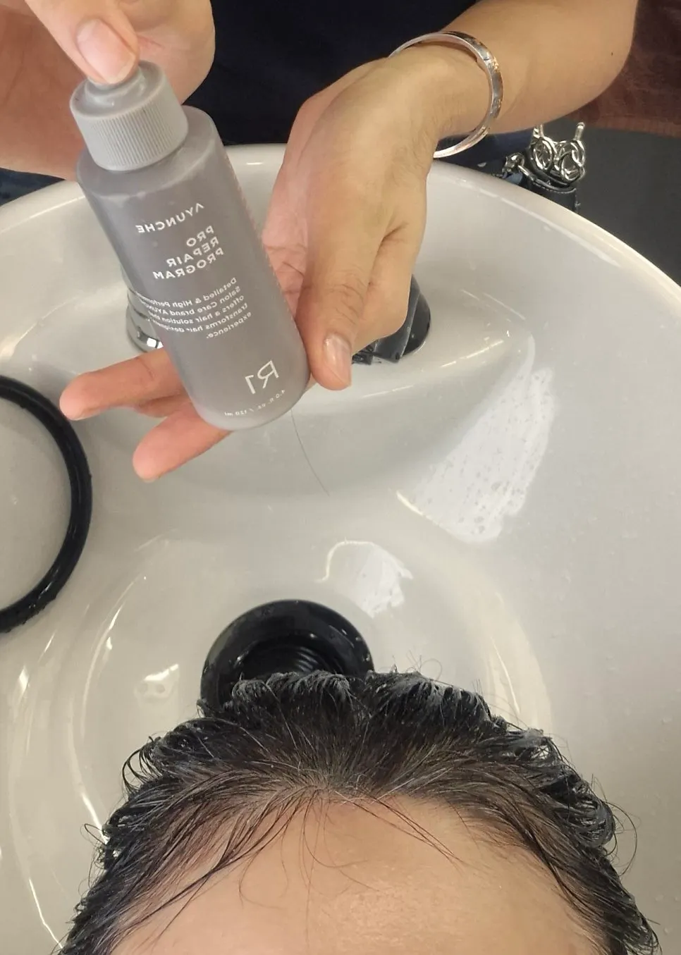 Blow-drying to finish after the clinic