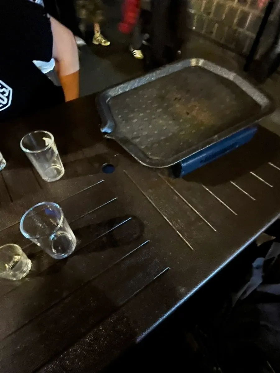 Table set before grilling meat
