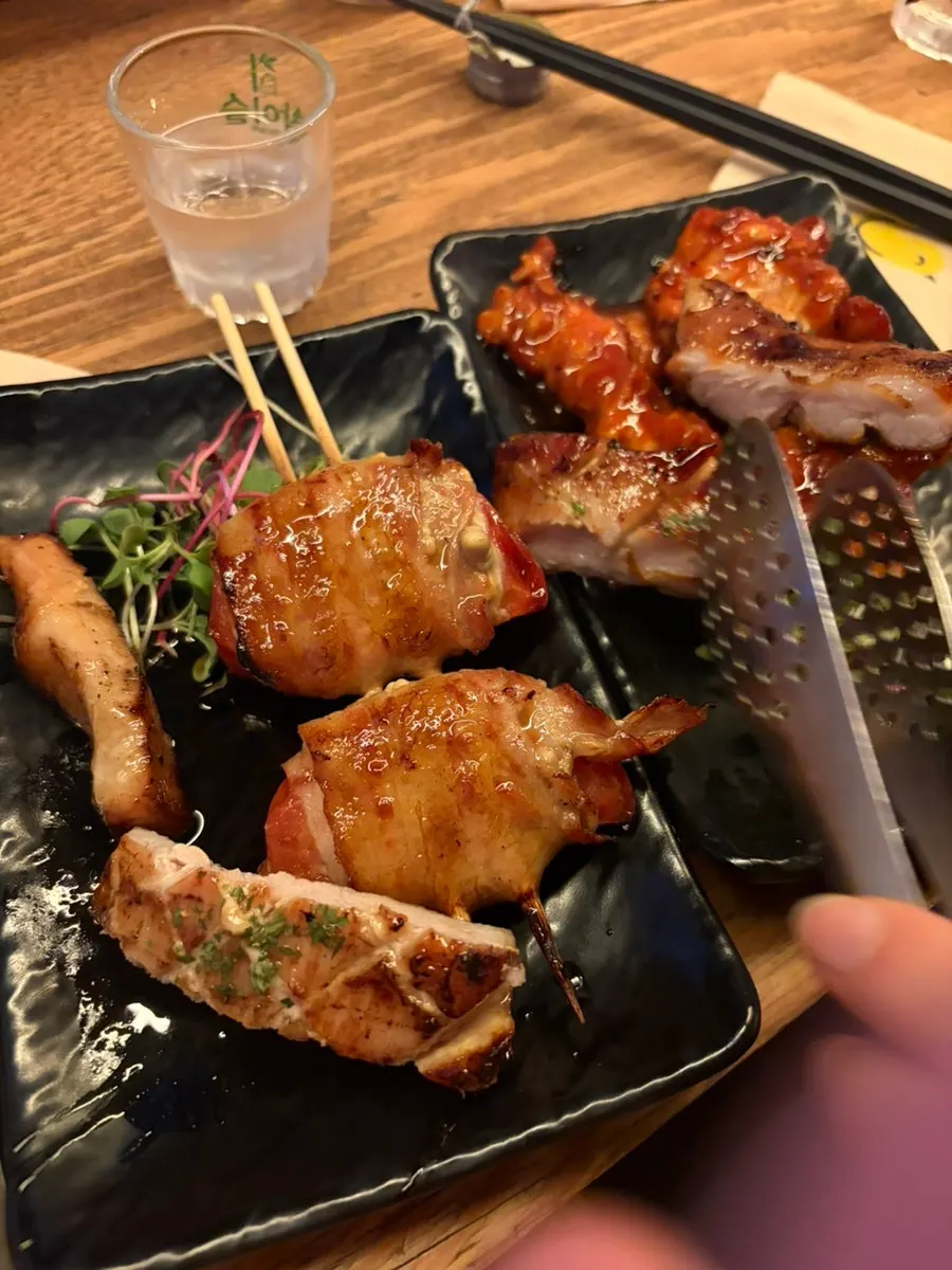 양념 통허벅지살과 안창살 꼬치