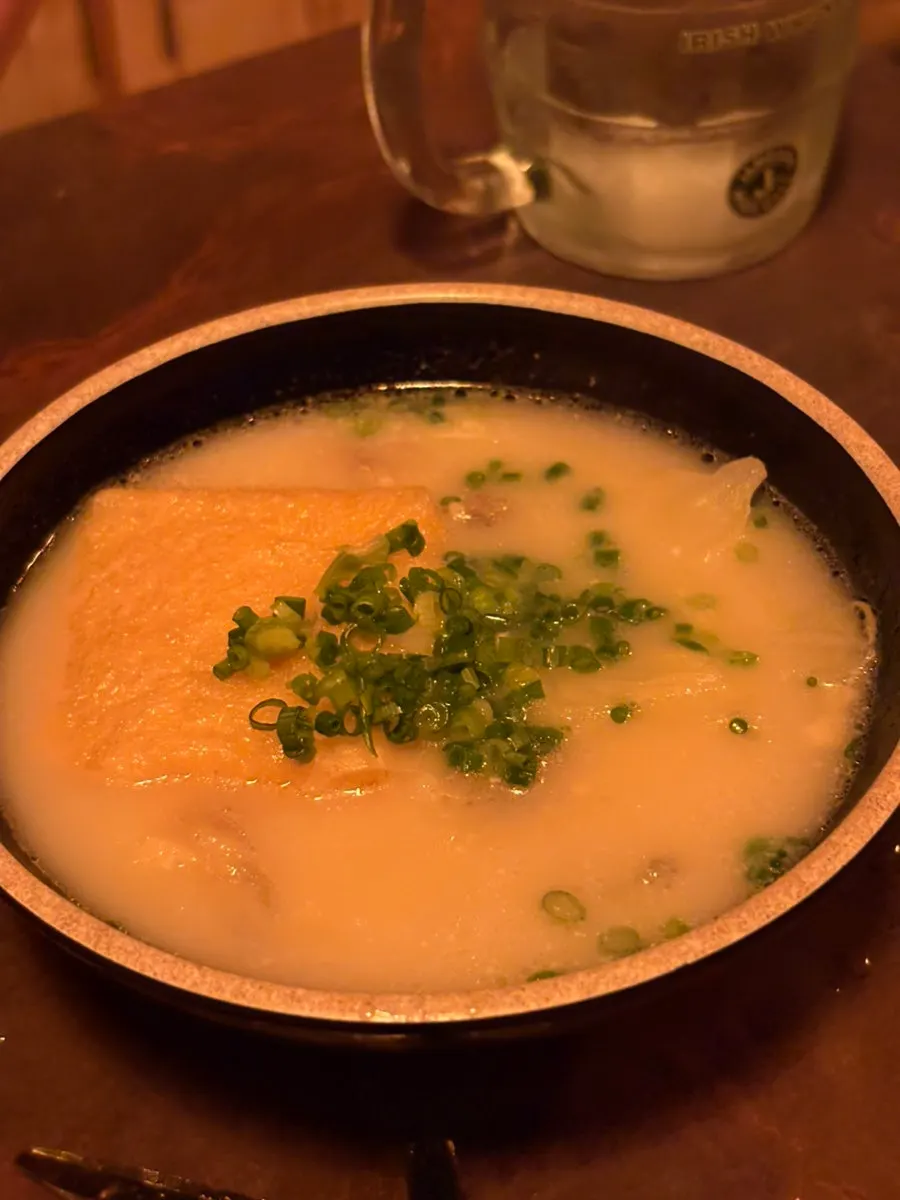 Sujitang with beef tendon and fried tofu