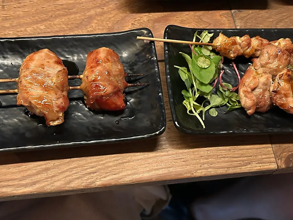 구운 토마토와 통천겹살 꼬치