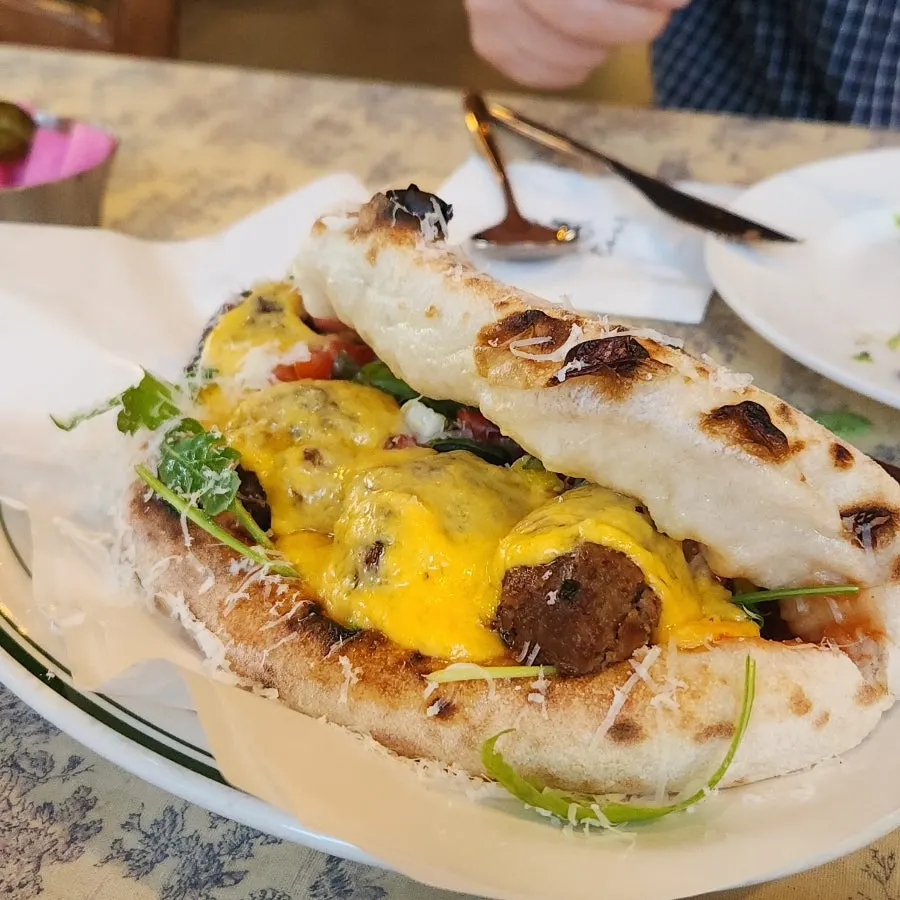 Tobeu Nain wood-fired sandwich meatball panuozzo