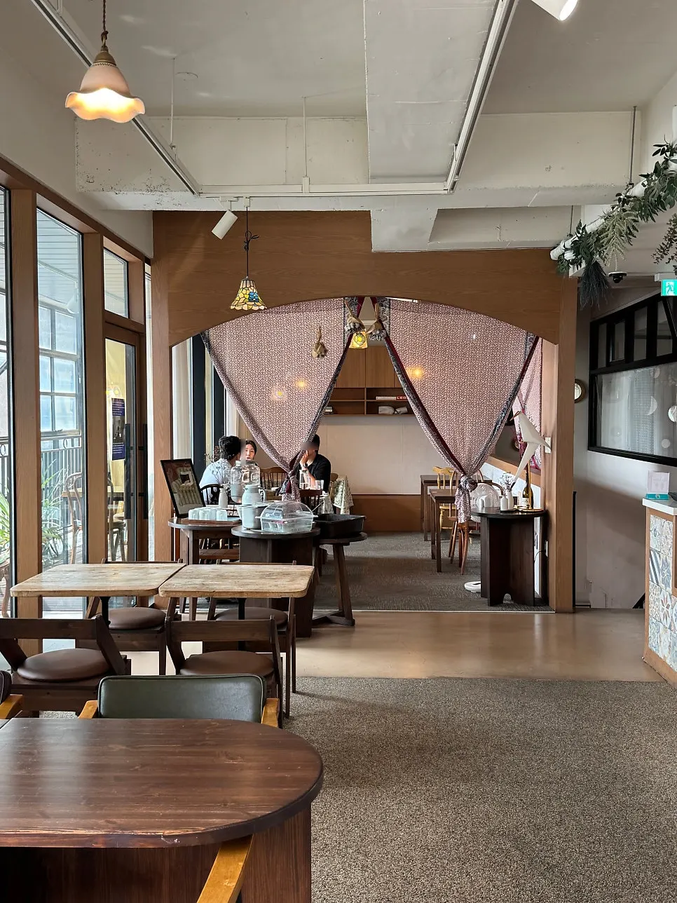 Interior with a variety of customers seated
