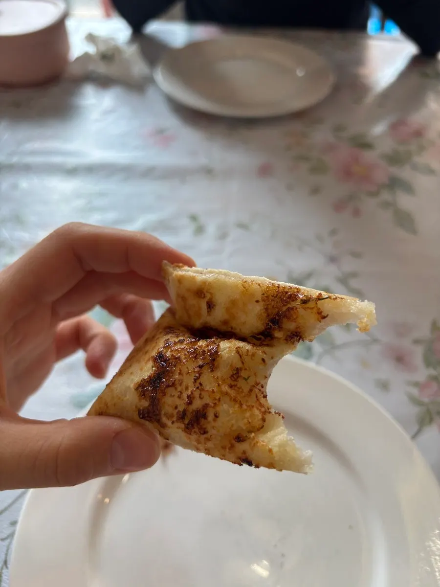Cross-section of the chewy focaccia