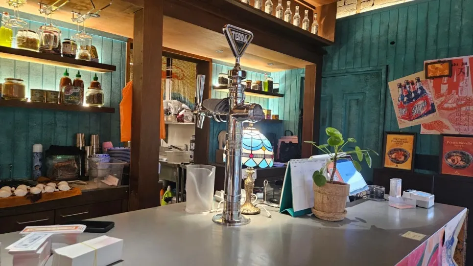 Draft beer machine installed in the restaurant