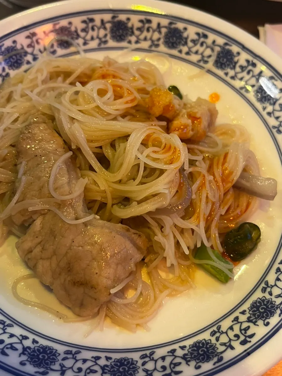 Spicy shrimp noodle broth
