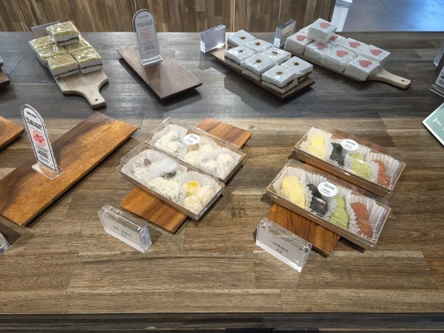Clean, café-like interior of the Tteokmama store