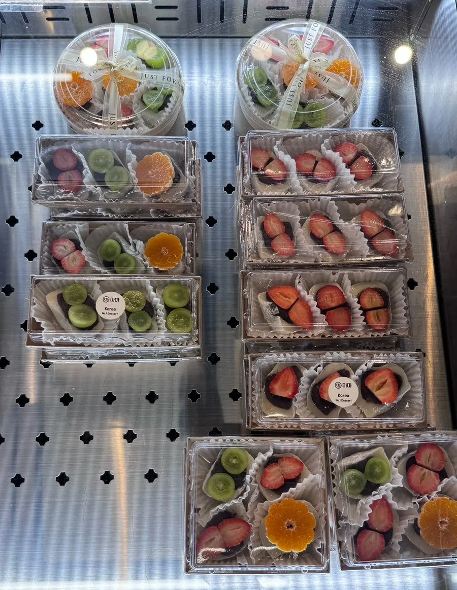Neatly displayed rice cakes