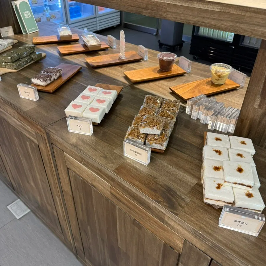 Rice cake products on display