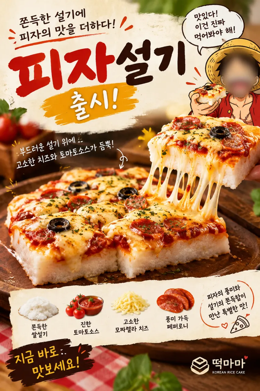 떡마마 떡 종류가 적힌 메뉴판