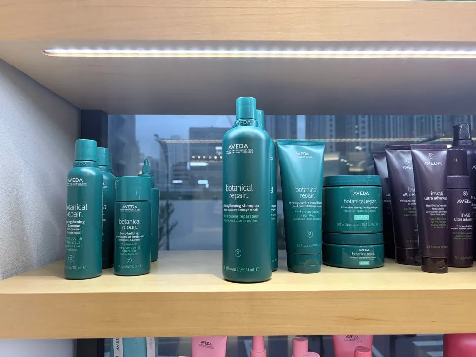 Clinic product applied to the hair