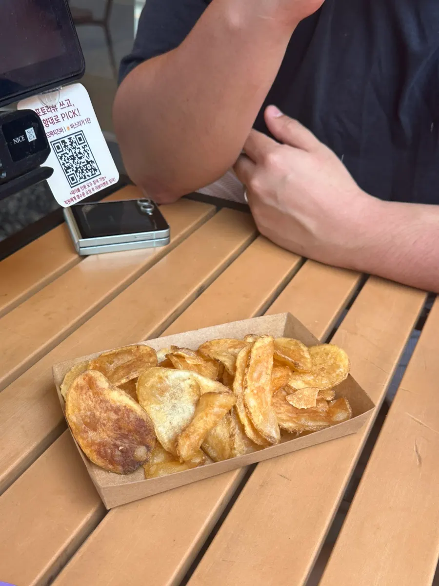 Chips eaten alongside the burger