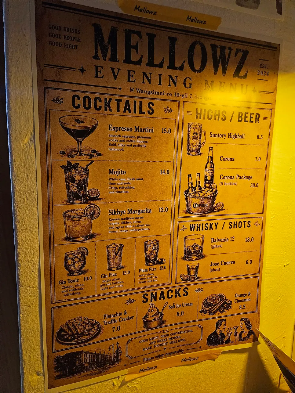 Mellows ice cream menu and prices