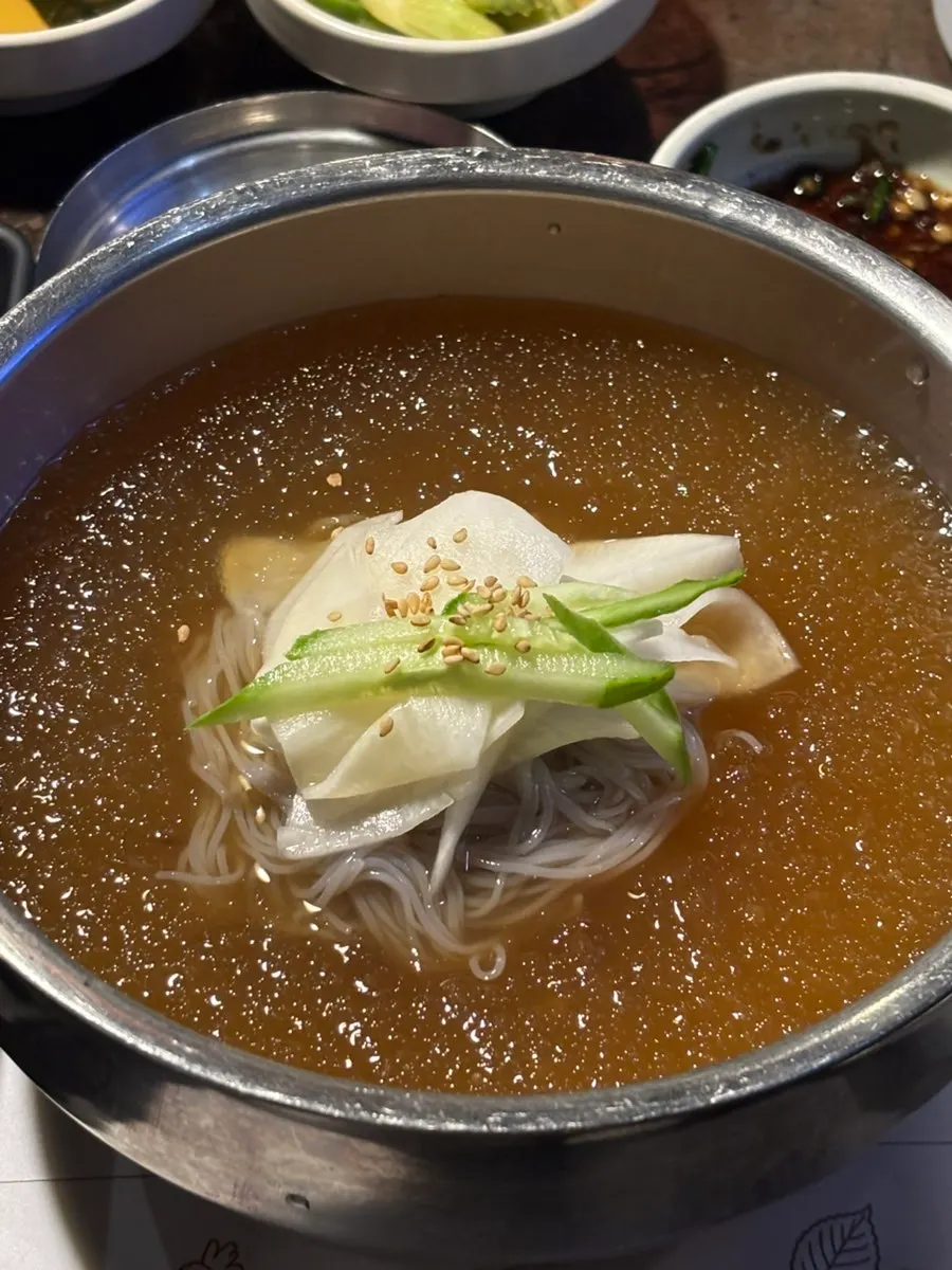마블정 후식 물냉면 살얼음 육수