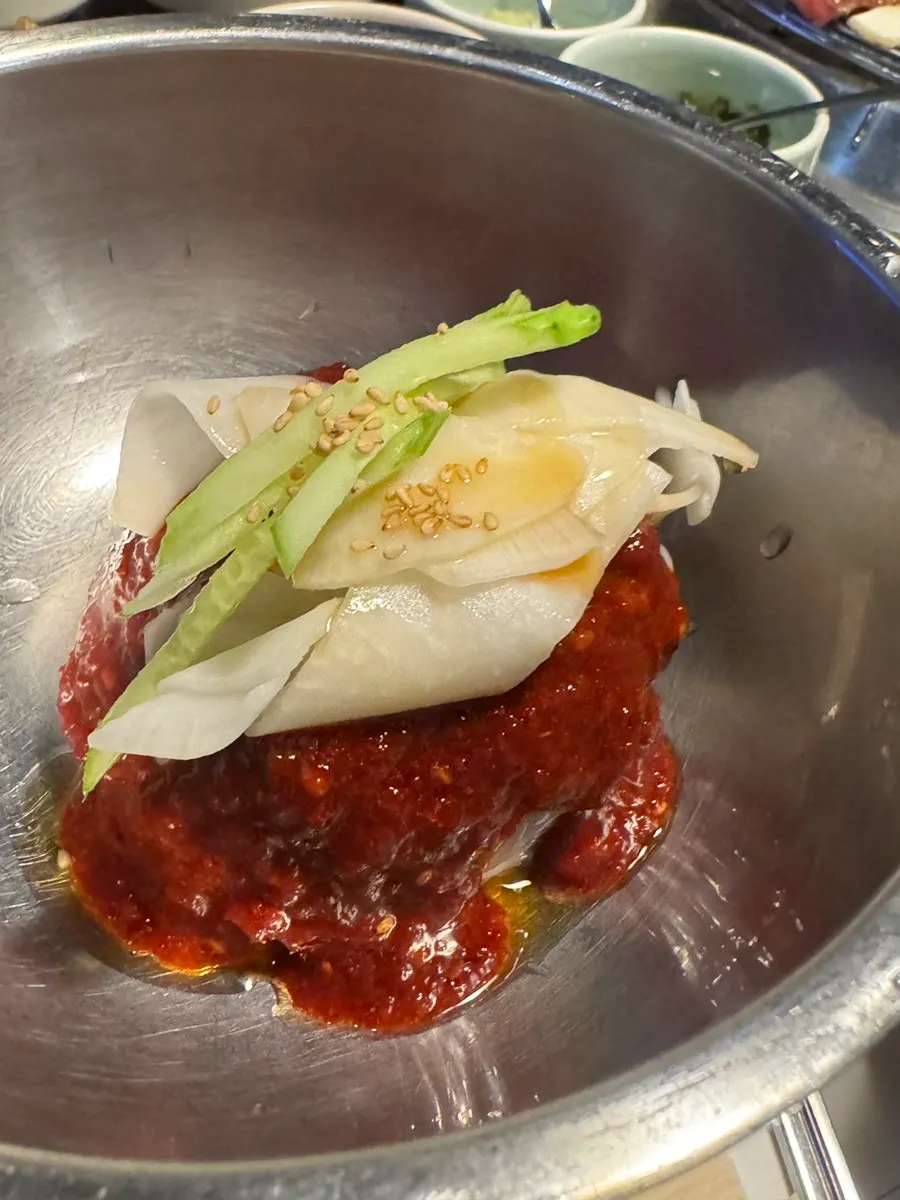 마블정 후식 비빔냉면