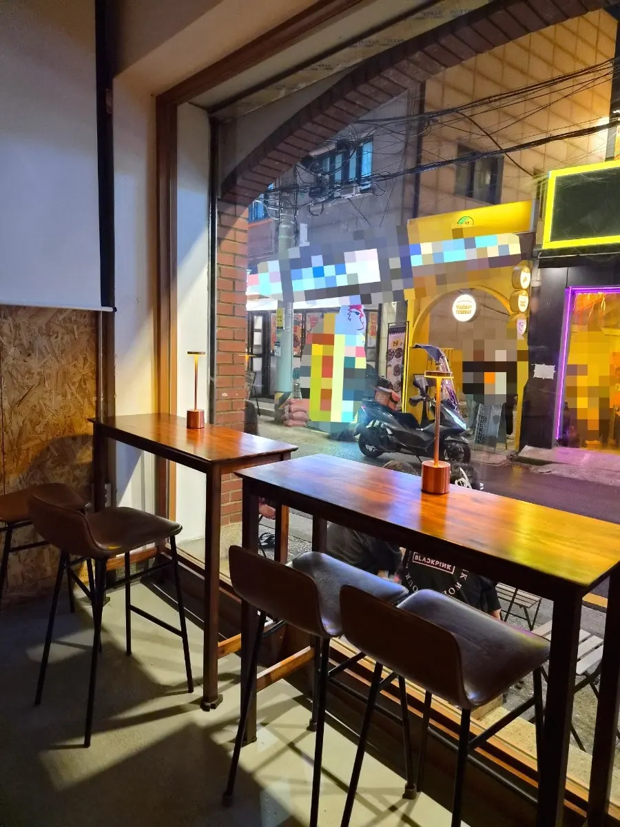 Wood-toned café interior