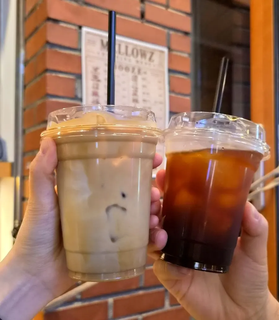 Coffee enjoyed at the outdoor seating