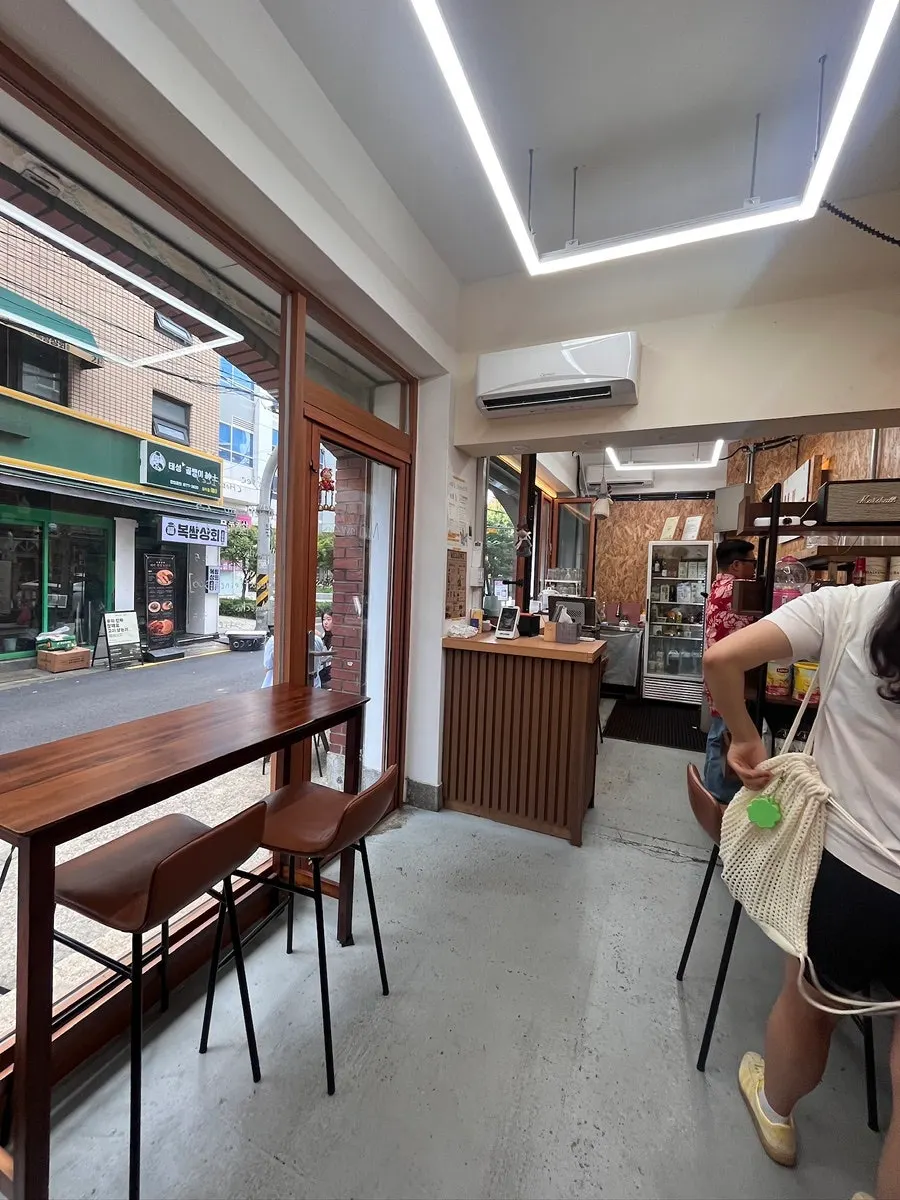 Mellows café entrance and terrace seating